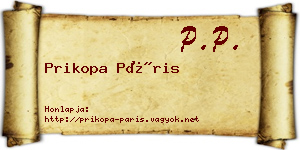 Prikopa Páris névjegykártya